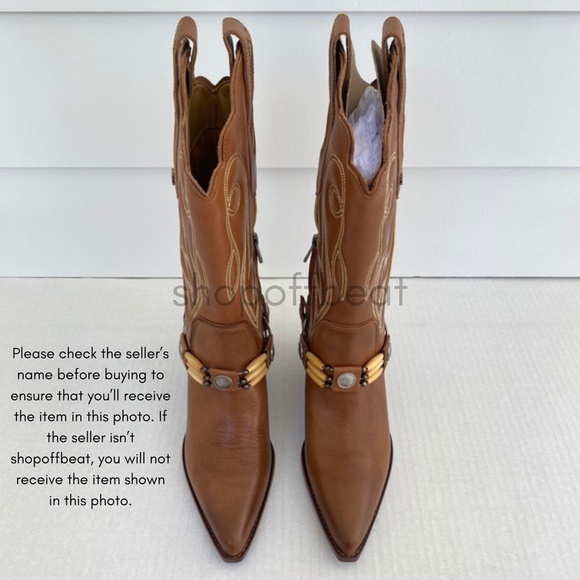 NEW Sam Edelman Jackie Western Boot Chestnut Leather 7.5 - Picture 11 of 16